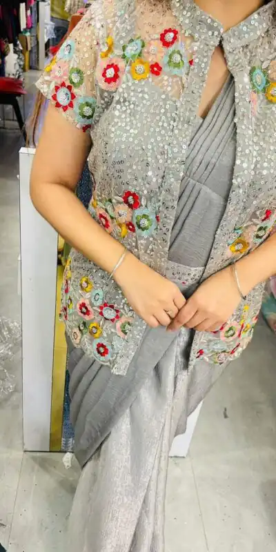 LG 1844 Grey Color Chinon Silk Embroidered Sequence Saree  Party, Wedding, Festive, Events Etc., Expected Delivery 4-6 Working Days@2099 /- Only | Sarees, Bollywood Sarees, Creative Sarees, Designer Sarees, Embroidered Sarees, Ethnic Saree, Party Wear Sarees