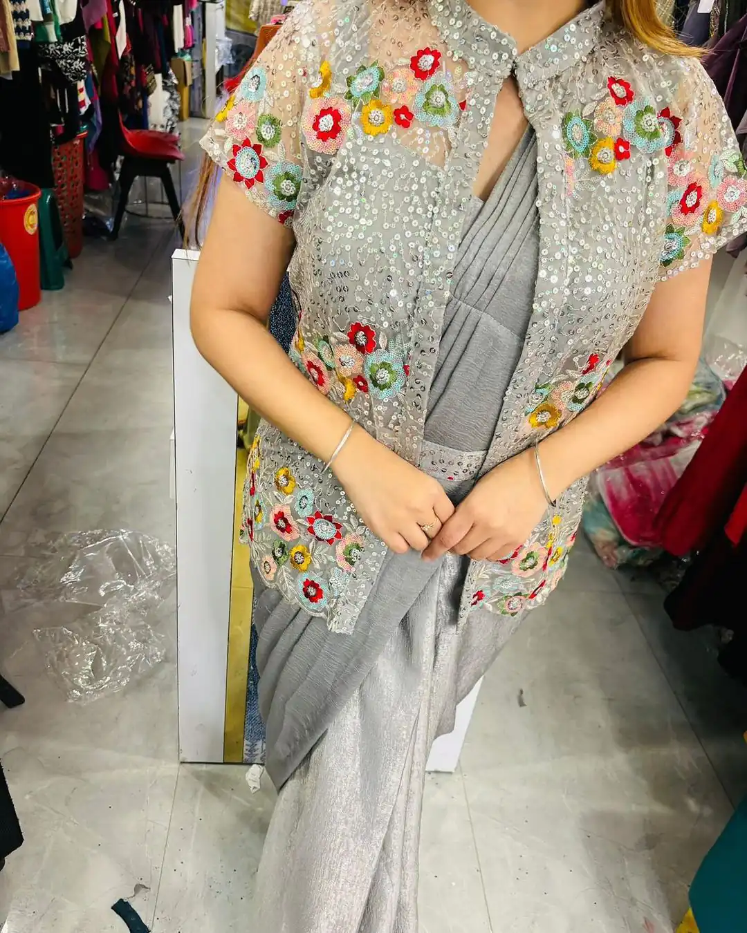 LG 1844 Grey Color Chinon Silk Embroidered Sequence Saree  Party, Wedding, Festive, Events Etc., Expected Delivery 4-6 Working Days@2099 /- Only | Sarees, Bollywood Sarees, Creative Sarees, Designer Sarees, Embroidered Sarees, Ethnic Saree, Party Wear Sarees