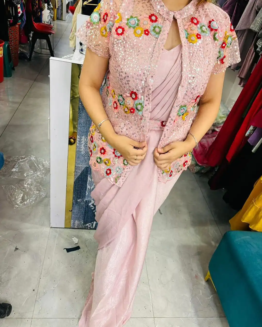 LG 1844 Peach Color Chinon Silk Embroidered Sequence Saree  Party, Wedding, Festive, Events Etc., Expected Delivery 4-6 Working Days@2099 /- Only | Sarees, Bollywood Sarees, Creative Sarees, Designer Sarees, Embroidered Sarees, Ethnic Saree, Party Wear Sarees