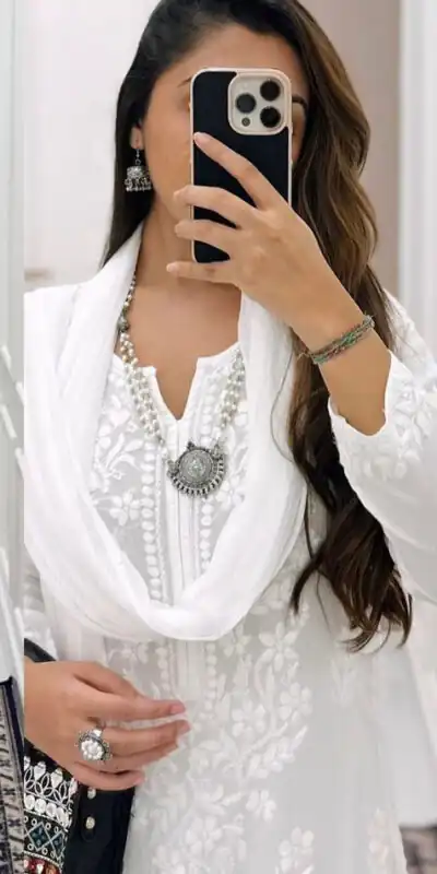 BE 125 White Color Maslin Thread Embroidery Salwar Suit Wedding, Party, Festive events, etc. Expected Delivery 4-6 Working Days @1849/- | Salwar suit, Designer Suits, Casual Suits, Creative suits, Palazzo Suits, Party Wear Suits, Patiala Suits, Straight Suits
