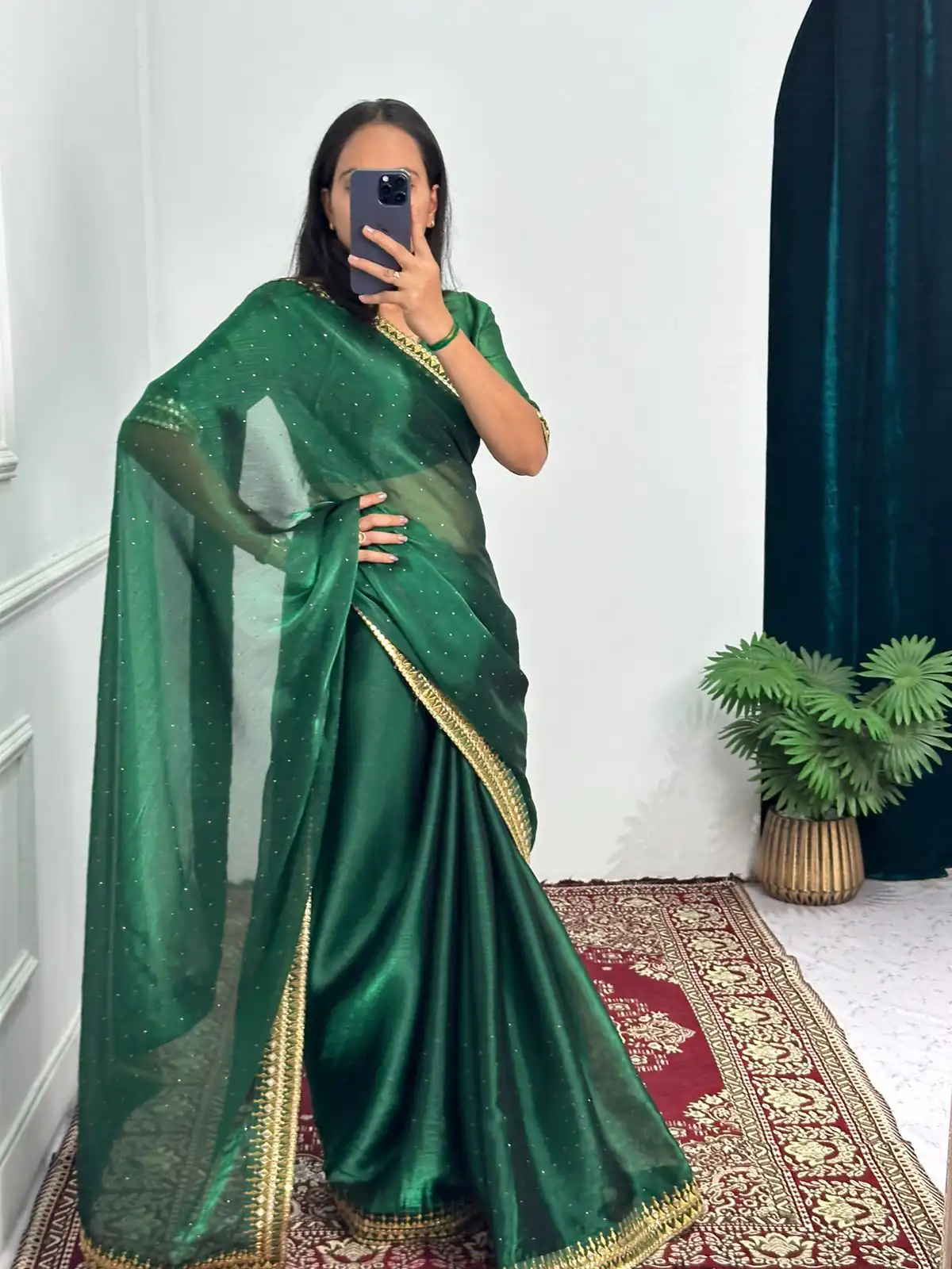 ST 470 Green Color Burberry Foil And Zari Embroidery Work Saree Casual, Wedding, Party, Festive, Events Etc. Expected Delivery 4-6 Working Days @1799/- | Sarees, Bollywood Sarees, Creative Sarees, Designer Sarees, Embroidered Sarees, Ethnic Saree, Modern Digital sarees, Party Wear Sarees
