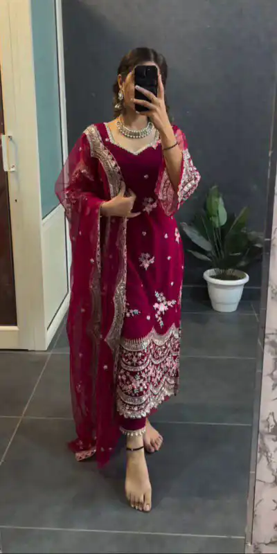 LG 1757 Pink Color Blooming Georgette Embroidery Salwar Suit Casual, Wedding, Festive, Events Expected Delivery 4-6 Working Days @1899/- | Jump Suits, Salwar suit, Designer Suits, Casual Suits, Creative suits, Palazzo Suits, Party Wear Suits, Patiala Suits, Straight Suits