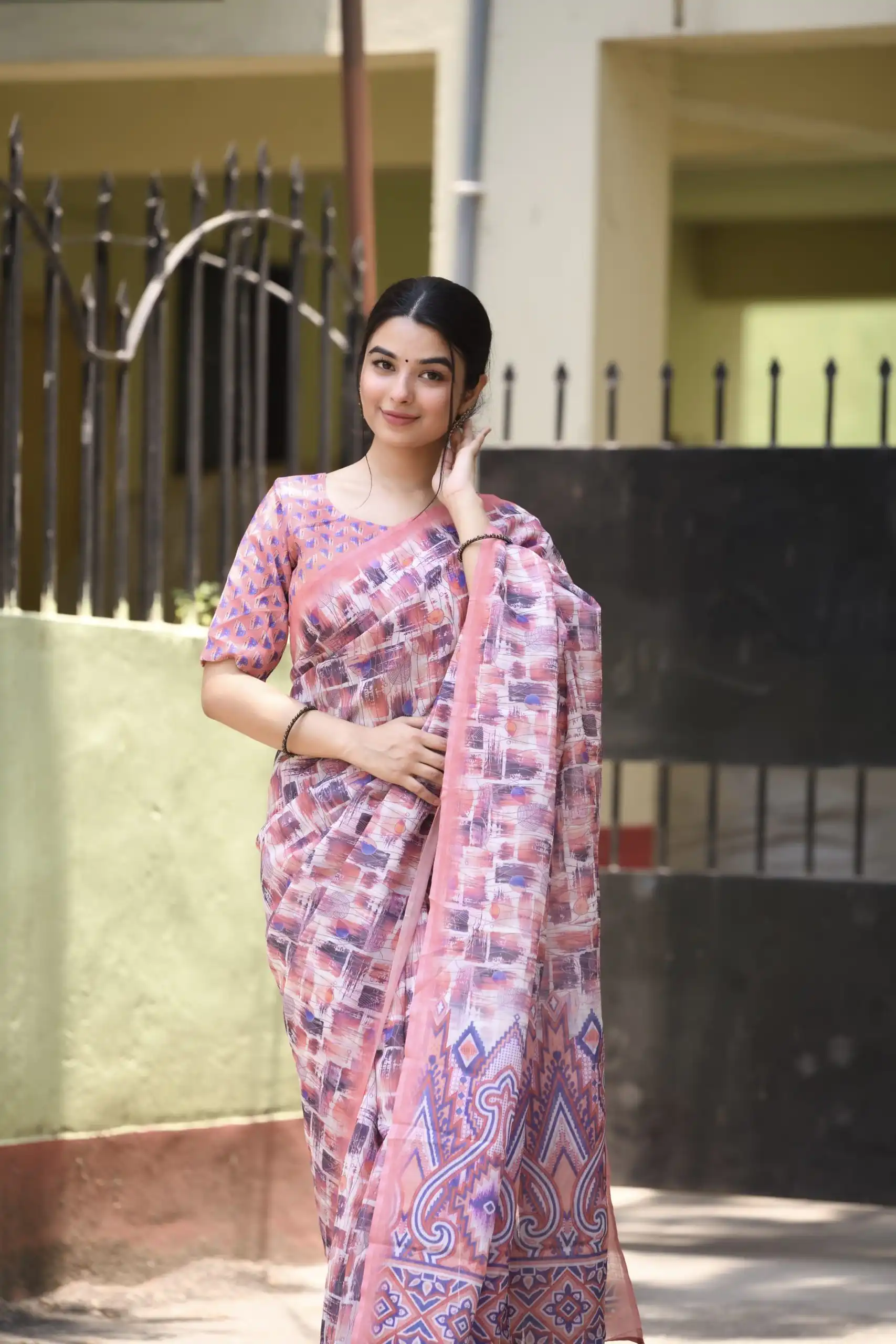 Veechis 110 Purple Color Linen Beautiful Digital Printed Work Saree Casual, Party Festive, Events. Expected Delivery 4-6 Working Days @1549/- | Sarees, Bollywood Sarees, Creative Sarees, Designer Sarees, Embroidered Sarees, Modern Digital sarees, Party Wear Sarees