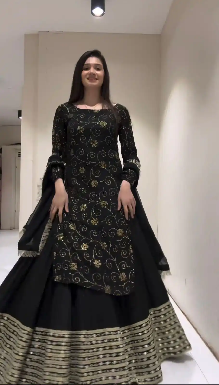 RTC 6469 Black Color Foix Georgette Thread With Sequence Lehenga Choli Wedding, Party, Festive, Events Etc.   Expected Delivery 4-6 Working Days @1999/- | Lehenga, Bollywood Lehenga, Creative Lehenga, Designer Lehenga, Embroidered Lehenga, Party Wear Lehenga