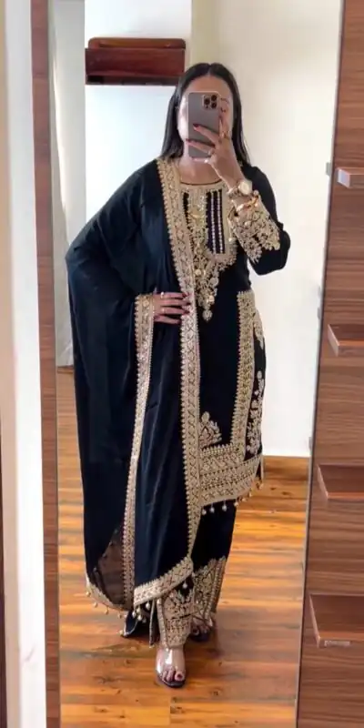 VLM 176 Black Color Georgette Embroidery Sequence Salwar Suit Wedding, Party, Festive, Events Expected Delivery 4-6 Working Days @ 2099/- Only | Salwar suit, Designer Suits, Casual Suits, Creative suits, Party Wear Suits, Straight Suits