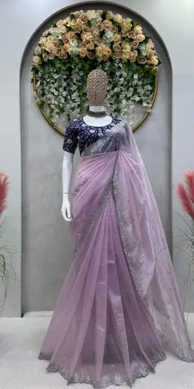 KD 469 Light Violet Color Jimmy choo Thread & Sequence Work Saree Casual, Party, Wedding, Festive, Events Etc.  Expected Delivery  4-6 Working Days @1949/- | Sarees, Bollywood Sarees, Creative Sarees, Designer Sarees, Embroidered Sarees, Ethnic Saree, Modern Digital sarees, Party Wear Sarees