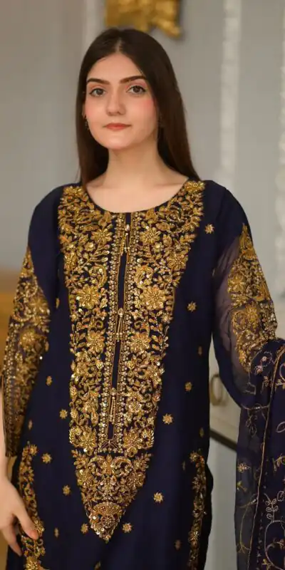 ZF 369 navy Blue Color Faux Georgette Embroidery Sequence Work Salwar Suit Casual, Wedding, Party, Events Etc. Expected Delivery 4-6 Working Days 2149/- | Jump Suits, Salwar suit, Designer Suits, Casual Suits, Creative suits, Palazzo Suits, Party Wear Suits, Patiala Suits, Straight Suits