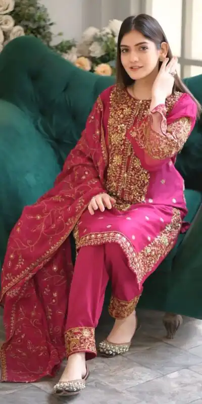 ZF 369 Pink Color Faux Georgette Embroidery Sequence Work Salwar Suit Casual, Wedding, Party, Events Etc. Expected Delivery 4-6 Working Days 2149/- | Jump Suits, Salwar suit, Designer Suits, Casual Suits, Creative suits, Palazzo Suits, Party Wear Suits, Patiala Suits, Straight Suits