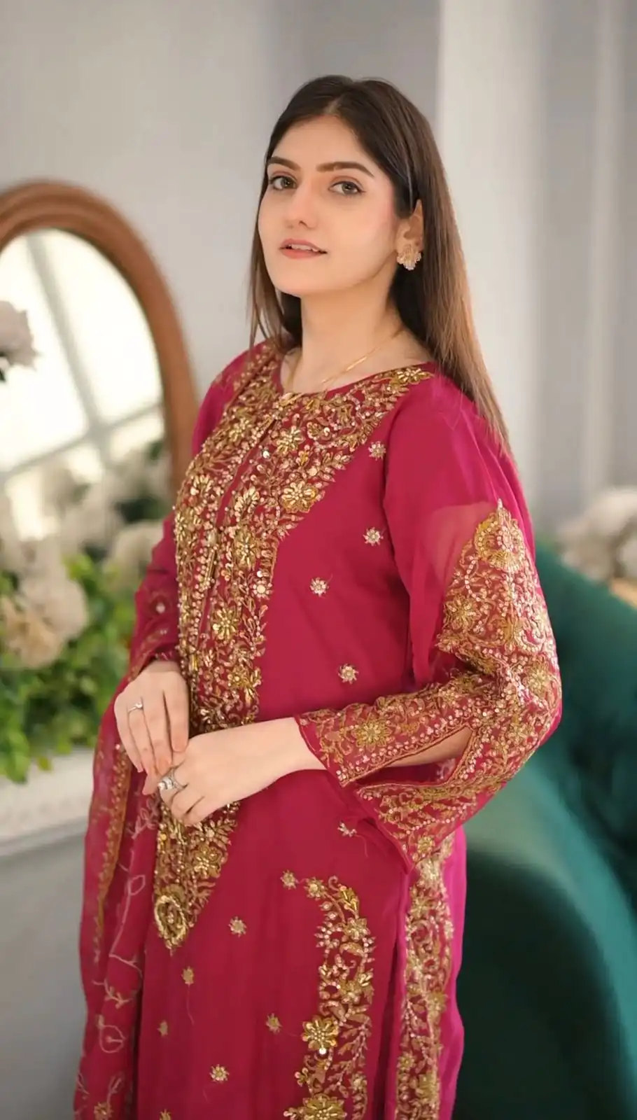ZF 369 Pink Color Faux Georgette Embroidery Sequence Work Salwar Suit Casual, Wedding, Party, Events Etc. Expected Delivery 4-6 Working Days 2149/- | Jump Suits, Salwar suit, Designer Suits, Casual Suits, Creative suits, Palazzo Suits, Party Wear Suits, Patiala Suits, Straight Suits