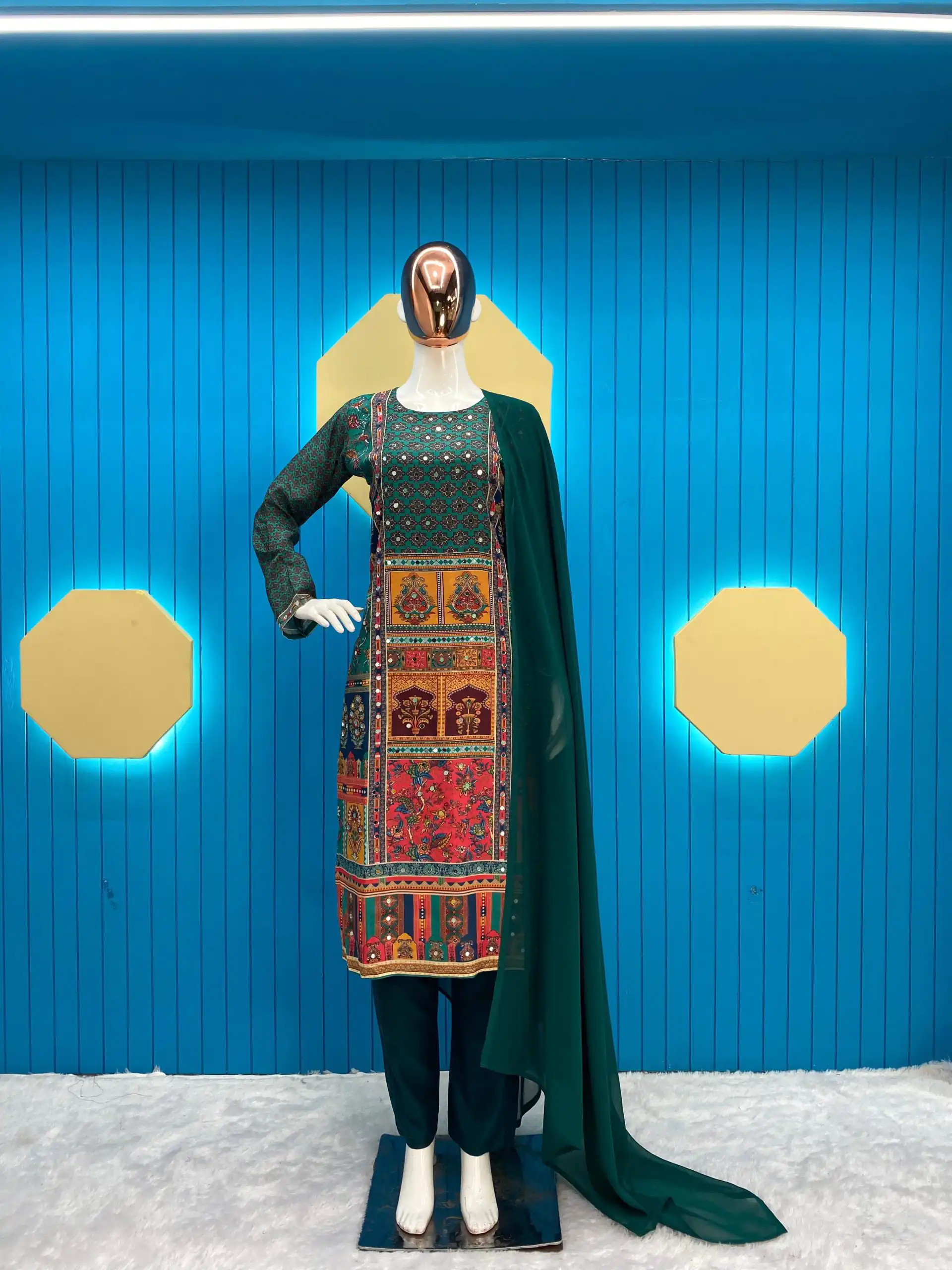  LG 1848 Green Color Maslin Printed And Real Mirror Salwar Suit Casual, Wedding, Festive, Events Expected Delivery 4-6 Working Days @1949/- | Salwar suit, Designer Suits, Casual Suits, Creative suits, Palazzo Suits, Party Wear Suits, Patiala Suits, Straight Suits