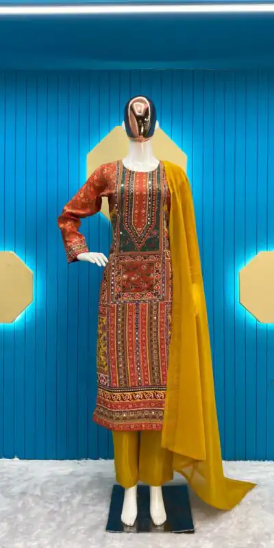 LG 1848 Orange Color Maslin Printed And Real Mirror Salwar Suit Casual, Wedding, Festive, Events Expected Delivery 4-6 Working Days @1949/- | Salwar suit, Designer Suits, Casual Suits, Creative suits, Palazzo Suits, Party Wear Suits, Patiala Suits, Straight Suits