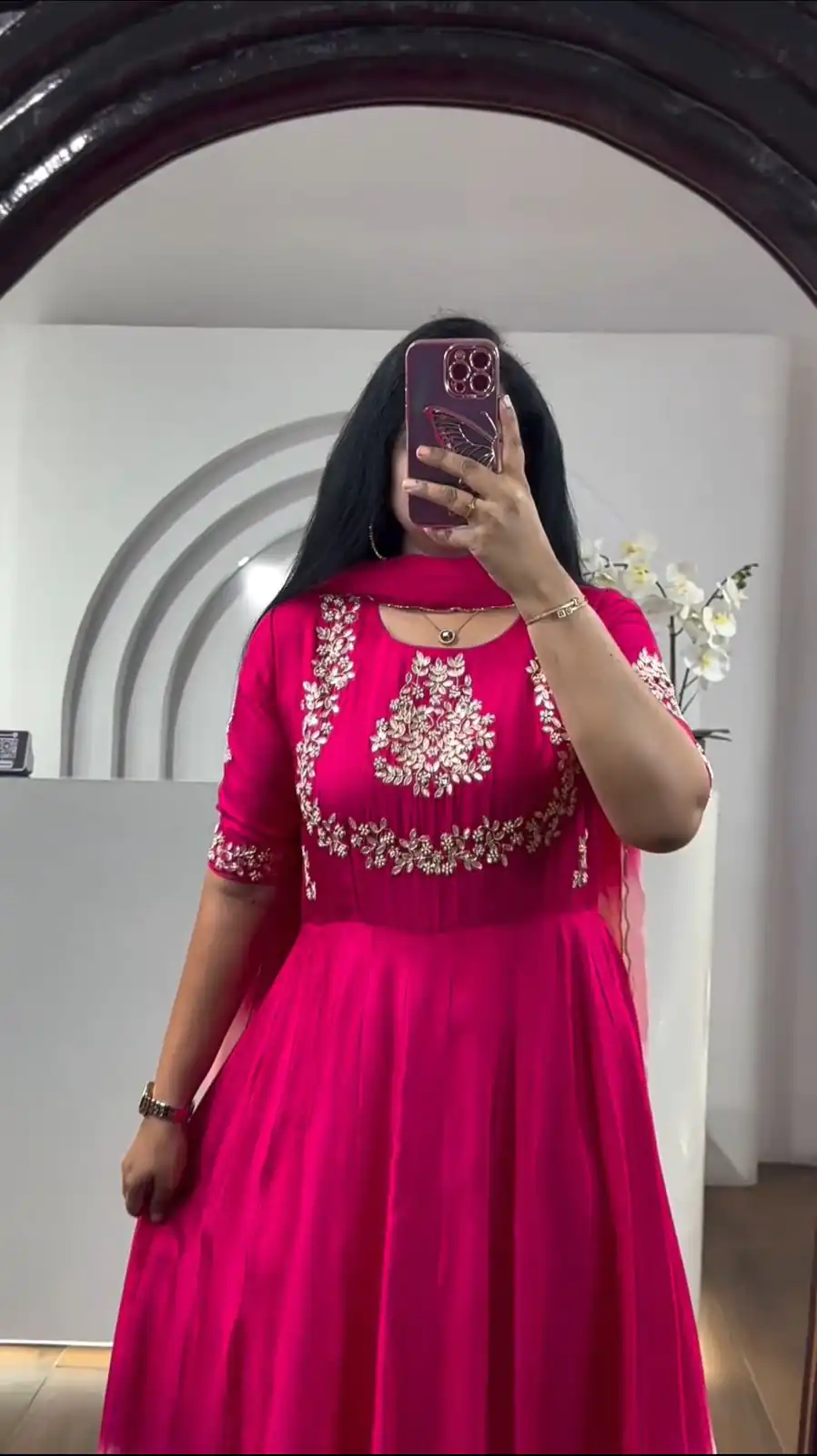 PC 375 Pink Color Chinon Dyeable Embroidery Thread Gown Casual, Party Wear, Events, Festivals Wear Etc. Expected Delivery 4-6 Working Days @2149/- | Gowns, Bollywood Gowns, Creative Gowns, Designer Gowns, Embroidered Gowns, Party Wear Gowns