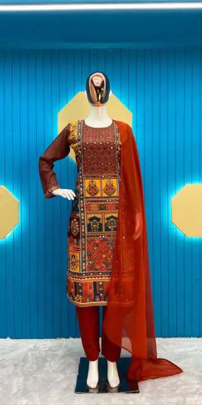  LG 1848 Red Color Maslin Printed And Real Mirror Salwar Suit Casual, Wedding, Festive, Events Expected Delivery 4-6 Working Days @1949/- | Salwar suit, Designer Suits, Casual Suits, Creative suits, Palazzo Suits, Party Wear Suits, Patiala Suits, Straight Suits
