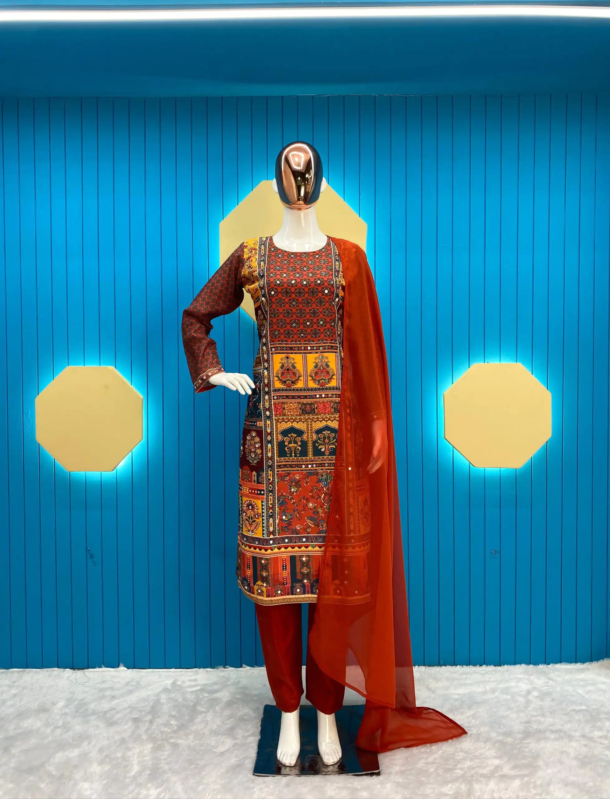  LG 1848 Red Color Maslin Printed And Real Mirror Salwar Suit Casual, Wedding, Festive, Events Expected Delivery 4-6 Working Days @1949/- | Salwar suit, Designer Suits, Casual Suits, Creative suits, Palazzo Suits, Party Wear Suits, Patiala Suits, Straight Suits