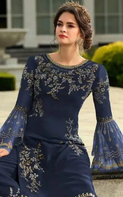 DS 0022832 Blue color Georgette Embroidered Sequence Salwar Suit Casual, Wedding, Party, Festive, Events . Expected Delivery  4-6 Working Days @1899/- | Salwar suit, Designer Suits, Casual Suits, Creative suits, Palazzo Suits, Party Wear Suits, Patiala Suits, Straight Suits