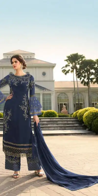 DS 0022832 Blue color Georgette Embroidered Sequence Salwar Suit Casual, Wedding, Party, Festive, Events . Expected Delivery  4-6 Working Days @1899/- | Salwar suit, Designer Suits, Casual Suits, Creative suits, Palazzo Suits, Party Wear Suits, Patiala Suits, Straight Suits