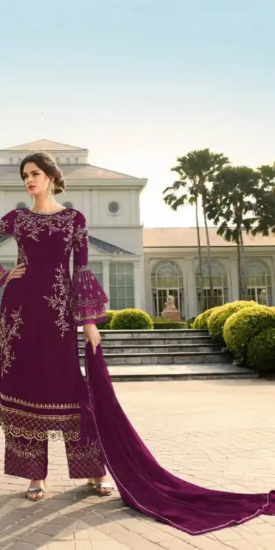 DS 0022832 Purple color Georgette Embroidered Sequence Salwar Suit Casual, Wedding, Party, Festive, Events . Expected Delivery  4-6 Working Days @1899/- | Salwar suit, Designer Suits, Casual Suits, Creative suits, Palazzo Suits, Party Wear Suits, Patiala Suits, Straight Suits
