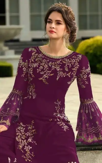 DS 0022832 Purple color Georgette Embroidered Sequence Salwar Suit Casual, Wedding, Party, Festive, Events . Expected Delivery  4-6 Working Days @1899/- | Salwar suit, Designer Suits, Casual Suits, Creative suits, Palazzo Suits, Party Wear Suits, Patiala Suits, Straight Suits