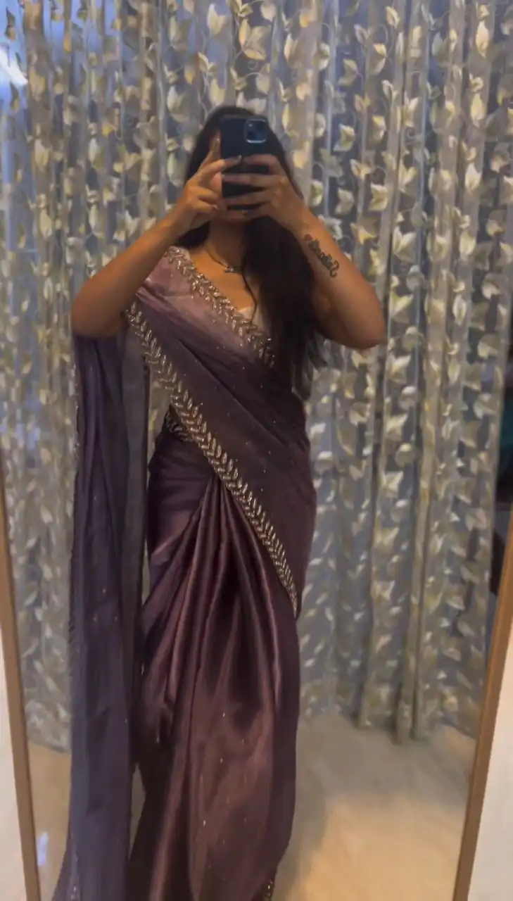BT 1221 Purple Color Soft Jimmy Choo Embroidery Sequence Saree Casual, Party Wear, Traditional Wear, Wedding Wear, Events Etc.@1799/- | Sarees, Bollywood Sarees, Creative Sarees, Designer Sarees, Ethnic Saree, Modern Digital sarees, Party Wear Sarees