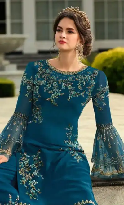 DS 0022832 Royal Blue color Georgette Embroidered Sequence Salwar Suit Casual, Wedding, Party, Festive, Events . Expected Delivery  4-6 Working Days @1899/- | Salwar suit, Designer Suits, Casual Suits, Creative suits, Palazzo Suits, Party Wear Suits, Patiala Suits, Straight Suits