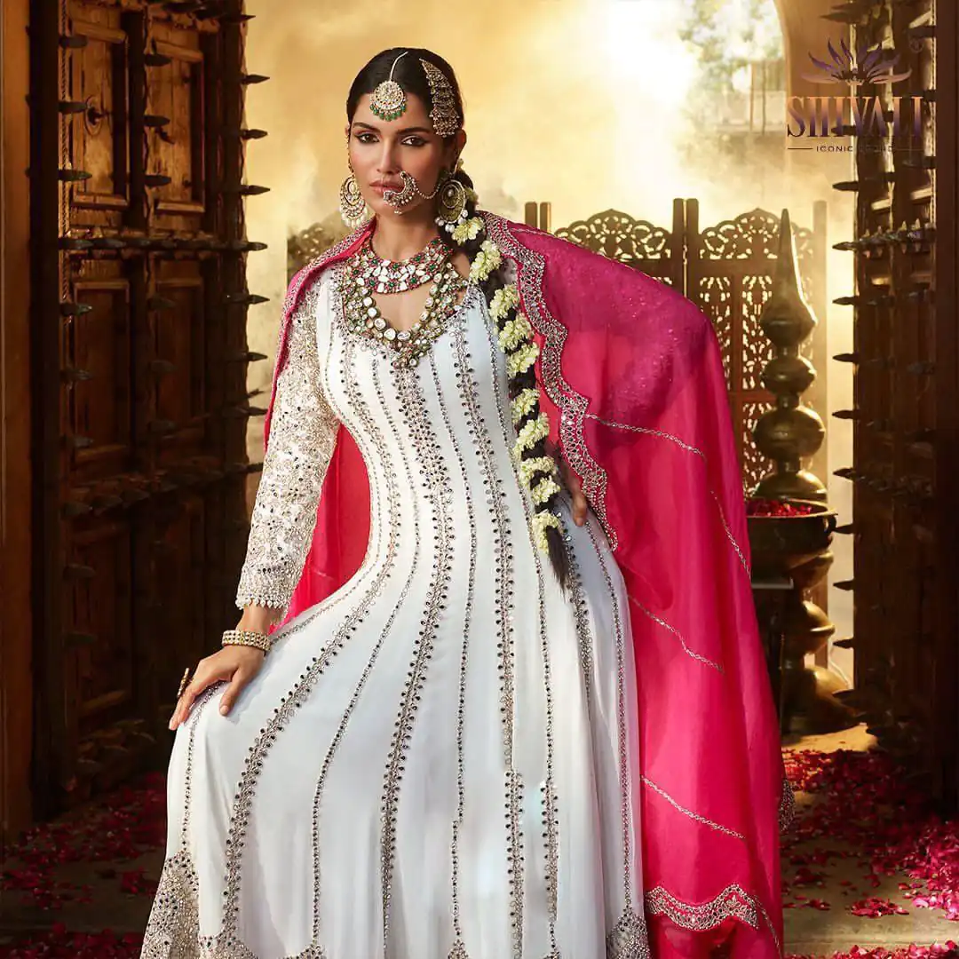 VLM 181 White Color Chinon Silk Embroidery Sequence Salwar Suit Wedding, Party, Festive, Events Expected Delivery 4-6 Working Days @ 2249/- Only | Salwar suit, Designer Suits, Casual Suits, Creative suits, Party Wear Suits, Straight Suits