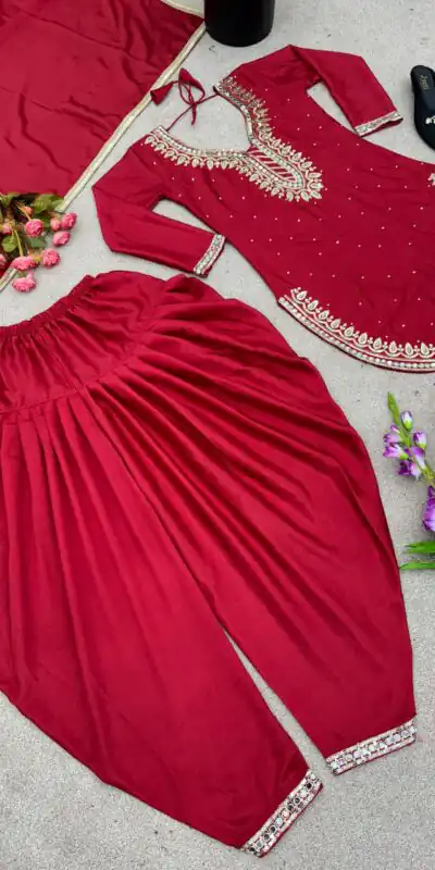 SRK 5138 Red Color Pure Chinnon Embroidery Diamond Salwar Suit Wedding, Party, Festive, Events Expected Delivery 4-6 Working Days @ 1949/- | Jump Suits, Salwar suit, Designer Suits, Casual Suits, Creative suits, Palazzo Suits, Party Wear Suits, Patiala Suits, Straight Suits