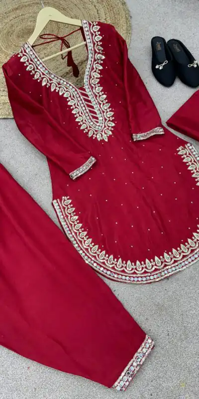 SRK 5138 Red Color Pure Chinnon Embroidery Diamond Salwar Suit Wedding, Party, Festive, Events Expected Delivery 4-6 Working Days @ 1949/- | Jump Suits, Salwar suit, Designer Suits, Casual Suits, Creative suits, Palazzo Suits, Party Wear Suits, Patiala Suits, Straight Suits