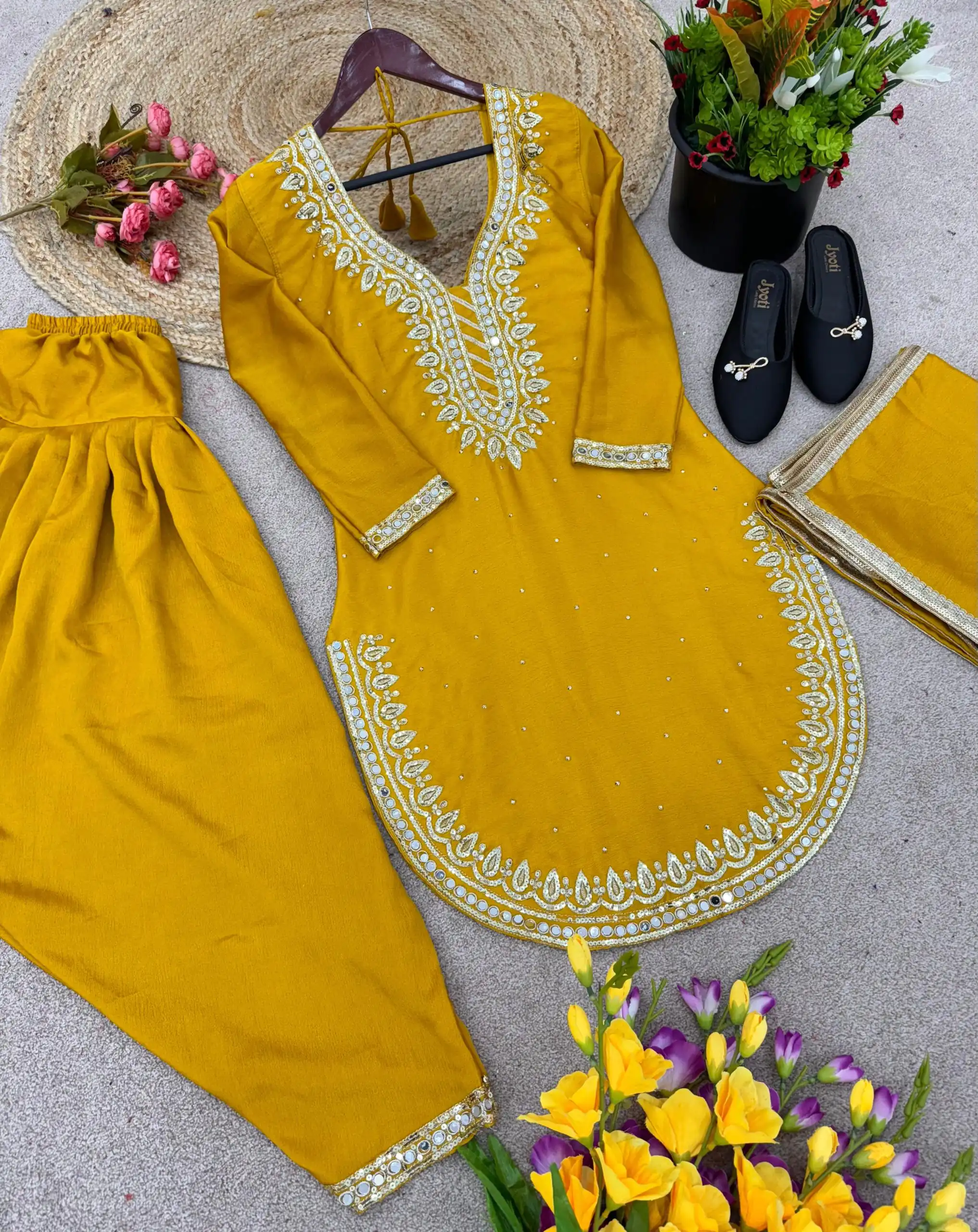 SRK 5138 Yellow Color Pure Chinnon Embroidery Diamond Salwar Suit Wedding, Party, Festive, Events Expected Delivery 4-6 Working Days @ 1949/- | Jump Suits, Salwar suit, Designer Suits, Casual Suits, Creative suits, Palazzo Suits, Party Wear Suits, Patiala Suits, Straight Suits