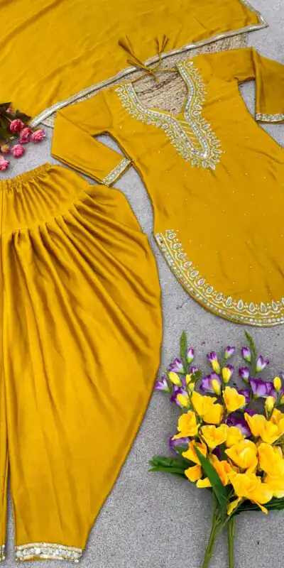 SRK 5138 Yellow Color Pure Chinnon Embroidery Diamond Salwar Suit Wedding, Party, Festive, Events Expected Delivery 4-6 Working Days @ 1949/- | Jump Suits, Salwar suit, Designer Suits, Casual Suits, Creative suits, Palazzo Suits, Party Wear Suits, Patiala Suits, Straight Suits