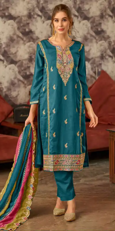 FC MARIA 1086 Blue Color Vichitra Embroidery Codding Sequence Salwar Suit Wedding, Party, Festive events, etc. Expected Delivery 4-6 Working Days @2099/- | Jump Suits, Salwar suit, Designer Suits, Casual Suits, Creative suits, Palazzo Suits, Party Wear Suits, Patiala Suits, Straight Suits