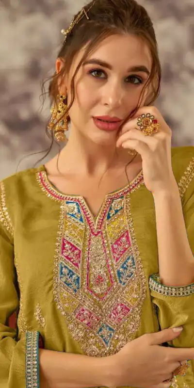 FC MARIA 1086 Mustard Color Vichitra Embroidery Codding Sequence Salwar Suit Wedding, Party, Festive events, etc.  Expected Delivery  4-6 Working Days @2099/- | Jump Suits, Salwar suit, Designer Suits, Casual Suits, Creative suits, Palazzo Suits, Party Wear Suits, Patiala Suits, Straight Suits