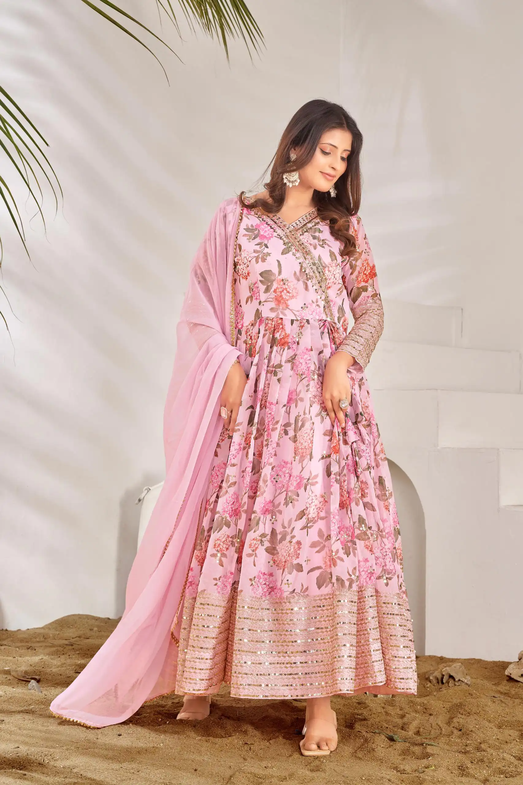 NSR 751 Pink Color Georgette Embroidery Sequence Sharara Suit Casual, Wedding, Party, Festive, Events Etc. Expected Delivery 4-6 Working Days @2099/- | Jump Suits, Salwar suit, Designer Suits, Casual Suits, Creative suits, Palazzo Suits, Party Wear Suits, Patiala Suits, Straight Suits
