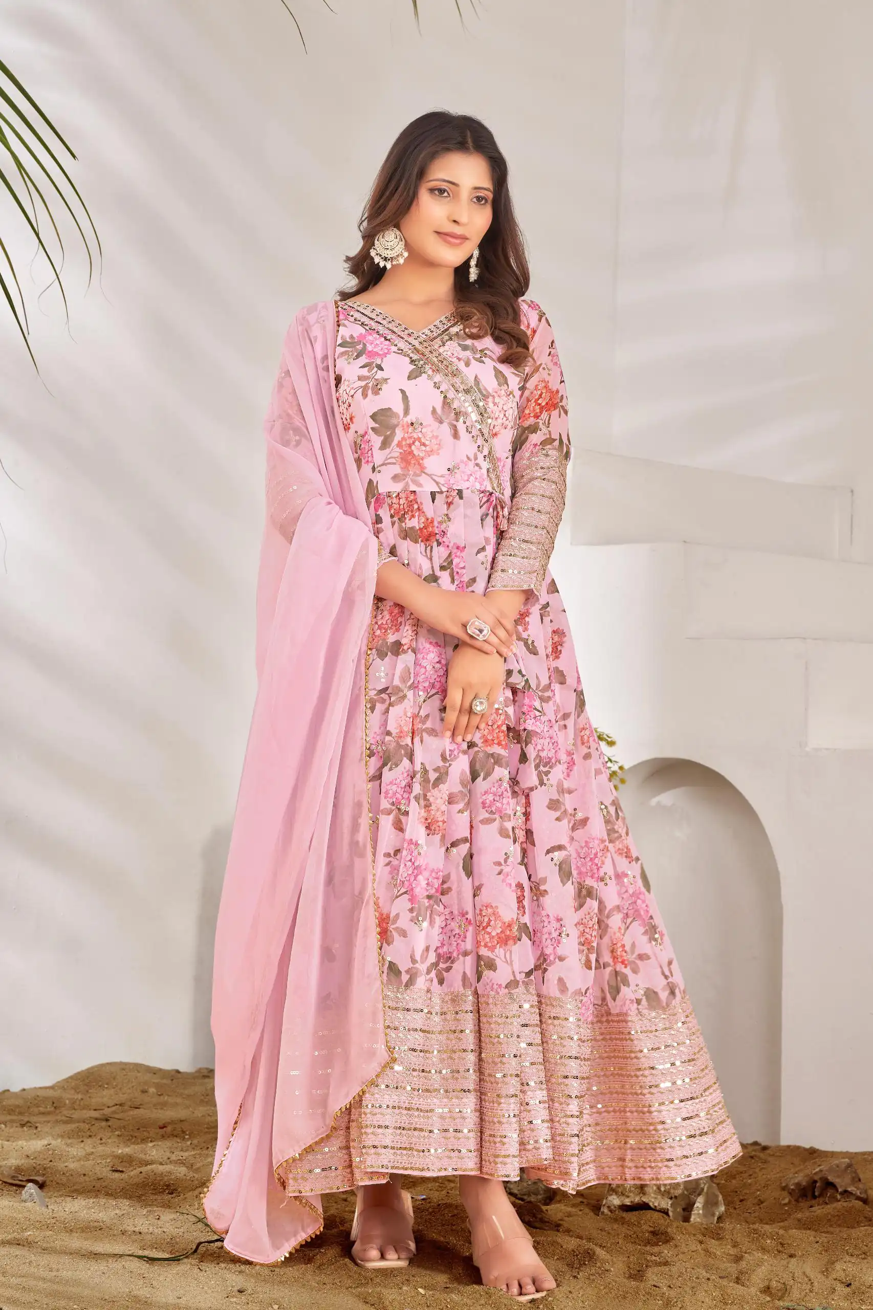NSR 751 Pink Color Georgette Embroidery Sequence Sharara Suit Casual, Wedding, Party, Festive, Events Etc. Expected Delivery 4-6 Working Days @2099/- | Jump Suits, Salwar suit, Designer Suits, Casual Suits, Creative suits, Palazzo Suits, Party Wear Suits, Patiala Suits, Straight Suits