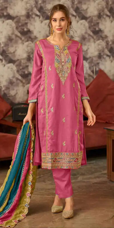 FC MARIA 1086 Pink Color Vichitra Embroidery Codding Sequence Salwar Suit Wedding, Party, Festive events, etc.  Expected Delivery  4-6 Working Days @2099/- | Jump Suits, Salwar suit, Designer Suits, Casual Suits, Creative suits, Palazzo Suits, Party Wear Suits, Patiala Suits, Straight Suits