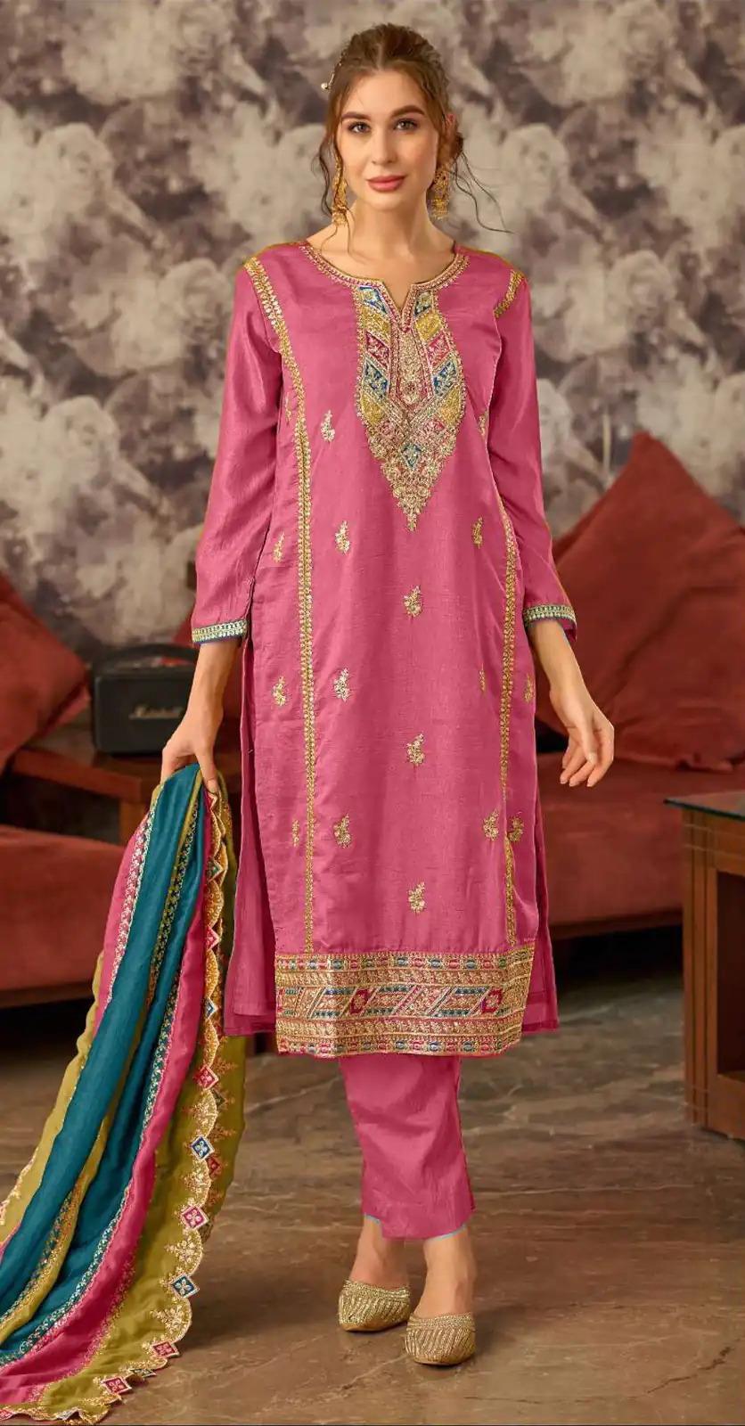 FC MARIA 1086 Pink Color Vichitra Embroidery Codding Sequence Salwar Suit Wedding, Party, Festive events, etc.  Expected Delivery  4-6 Working Days @2099/- | Jump Suits, Salwar suit, Designer Suits, Casual Suits, Creative suits, Palazzo Suits, Party Wear Suits, Patiala Suits, Straight Suits