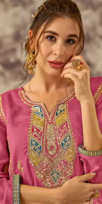 FC MARIA 1086 Pink Color Vichitra Embroidery Codding Sequence Salwar Suit Wedding, Party, Festive events, etc.  Expected Delivery  4-6 Working Days @2099/- | Jump Suits, Salwar suit, Designer Suits, Casual Suits, Creative suits, Palazzo Suits, Party Wear Suits, Patiala Suits, Straight Suits