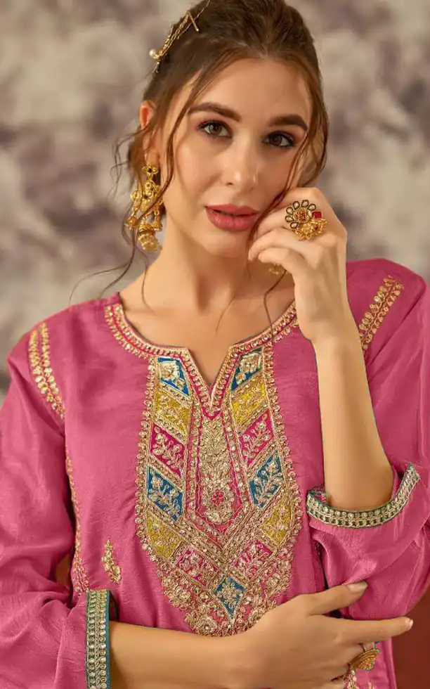 FC MARIA 1086 Pink Color Vichitra Embroidery Codding Sequence Salwar Suit Wedding, Party, Festive events, etc.  Expected Delivery  4-6 Working Days @2099/- | Jump Suits, Salwar suit, Designer Suits, Casual Suits, Creative suits, Palazzo Suits, Party Wear Suits, Patiala Suits, Straight Suits