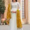 AD157 White & Yellow Color Chinon Silk Embroidery Sequence Salwar Suit Wedding, Party, Festive, Events Expected Delivery 4-6 Working Days @ 2099/- | Salwar suit, Designer Suits, Casual Suits, Creative suits, Palazzo Suits, Party Wear Suits, Patiala Suits, Straight Suits
