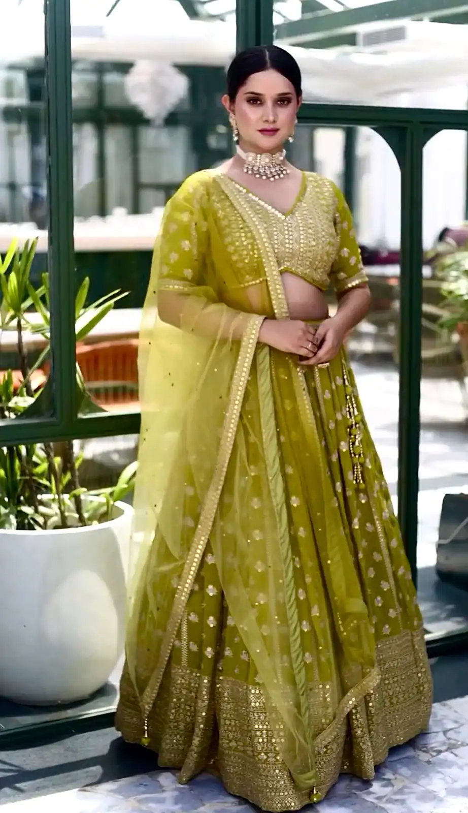 SSR 465 Green Chinnon Silk Embroidery Sequins Lehenga Choli Wedding, Party, Festive, Events Etc.   Expected Delivery 4-6 Working Days @2099/- | Lehenga, Creative Lehenga, Designer Lehenga, Embroidered Lehenga, Party Wear Lehenga