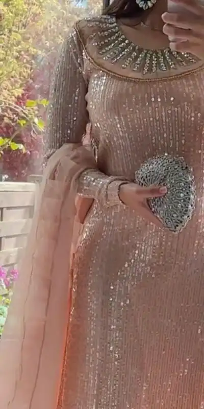 VLM 187 Peach color Georgette Embroidery Real Mirror SAlwar Suit Casual, Wedding, Party, Festive, Events . Expected Delivery  4-6 Working Days @2049/- | Jump Suits, Salwar suit, Designer Suits, Casual Suits, Creative suits, Palazzo Suits, Party Wear Suits, Patiala Suits, Straight Suits