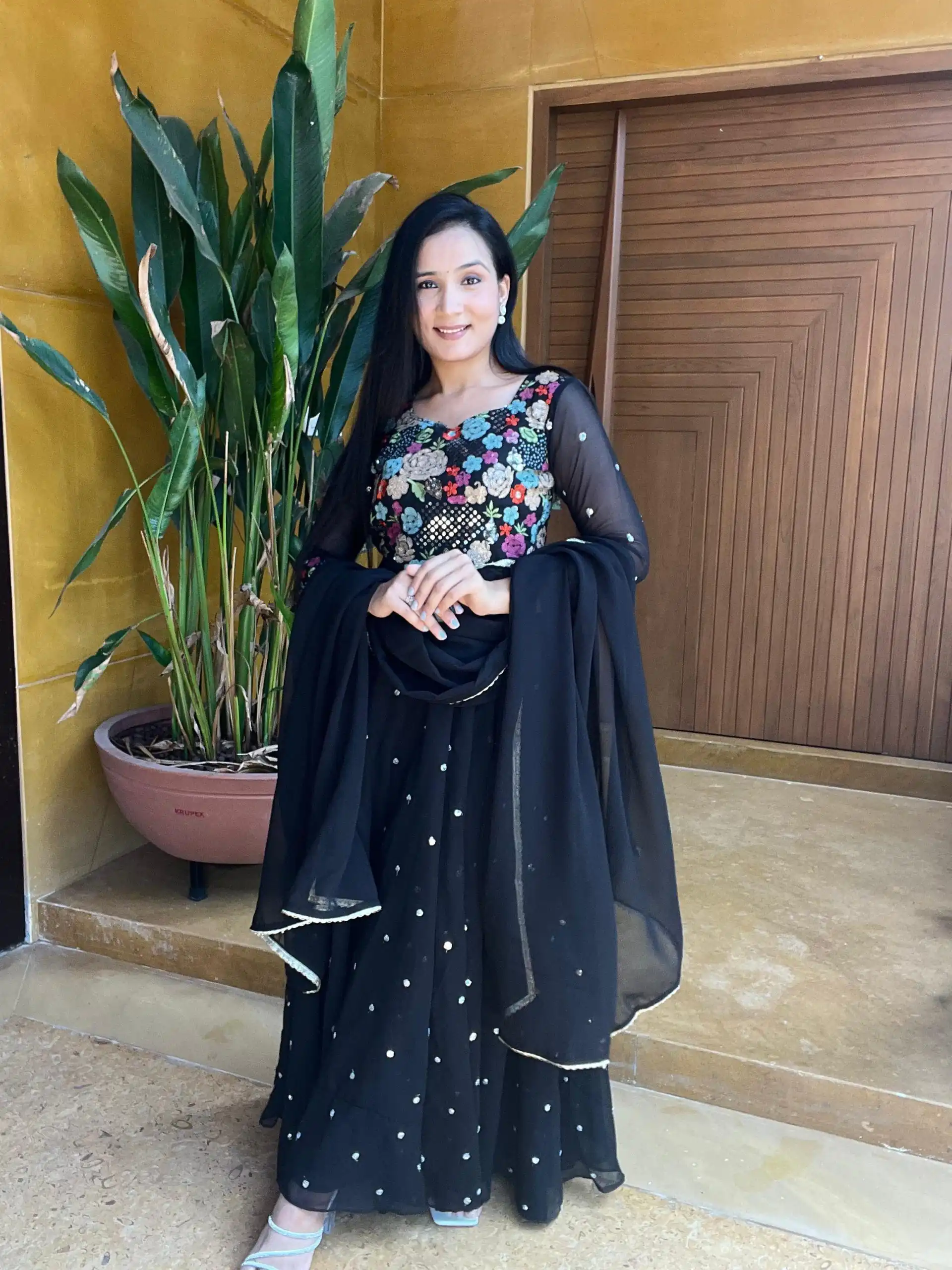   Ram 007 Black Color Fox Georgette Embroidery Lace Work Gown Casual, Wedding, Party, Festive, Events Etc. Expected Delivery 4-6 Working Days @2049/- | Gowns, Bollywood Gowns, Creative Gowns, Designer Gowns, Embroidered Gowns, Party Wear Gowns