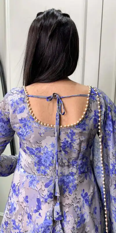 YNF 5008 Blue Color Georgette Floral Printed Work Gown Casual, Wedding Festive, Events, Designer Party Wear Expected Delivery 4-6 Working Days @2149/- | Gowns, Bollywood Gowns, Creative Gowns, Designer Gowns, Embroidered Gowns, Party Wear Gowns