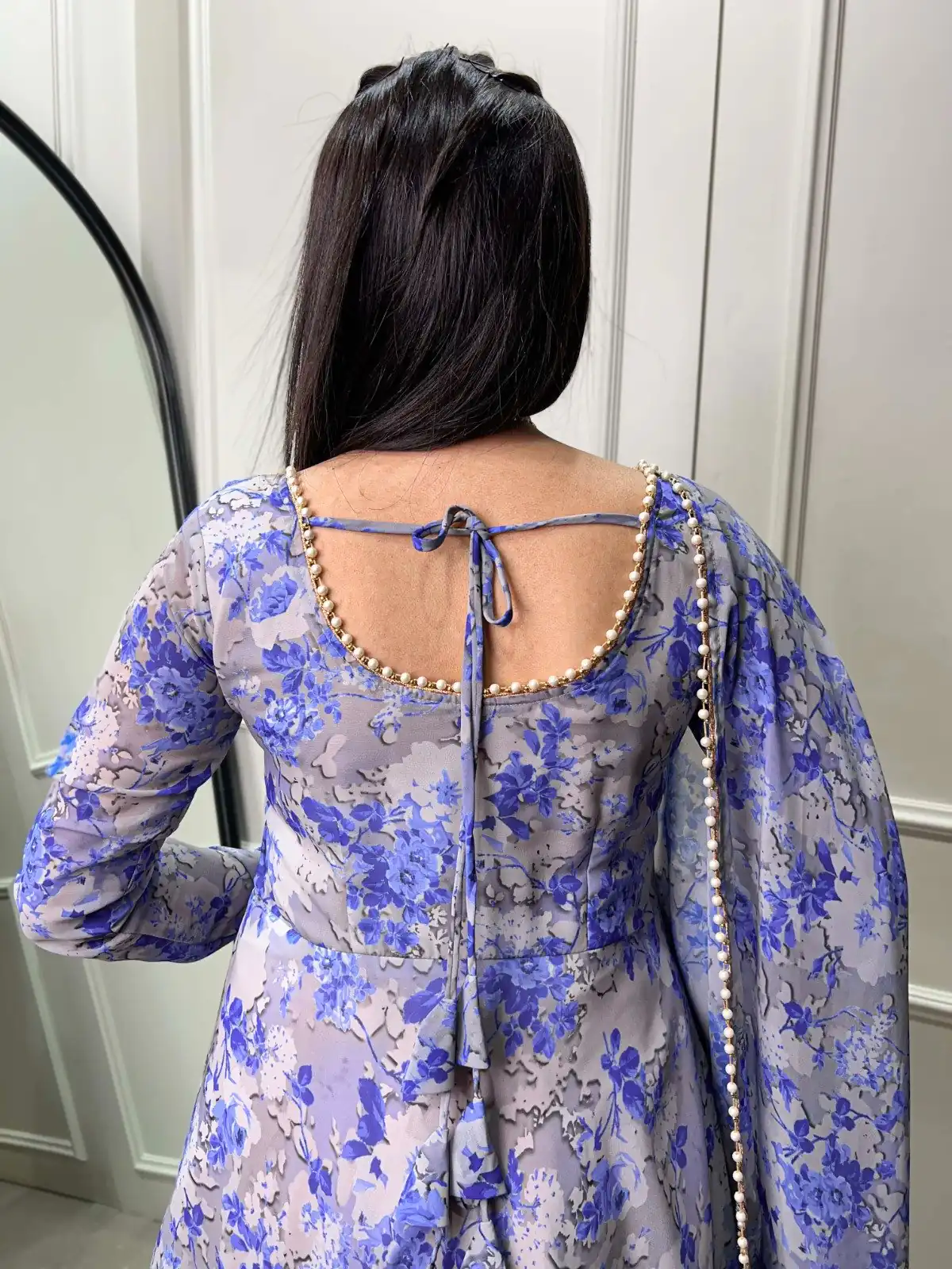 YNF 5008 Blue Color Georgette Floral Printed Work Gown Casual, Wedding Festive, Events, Designer Party Wear Expected Delivery 4-6 Working Days @2149/- | Gowns, Bollywood Gowns, Creative Gowns, Designer Gowns, Embroidered Gowns, Party Wear Gowns