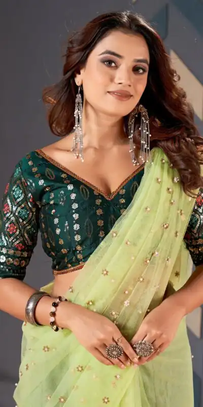 BT 1158 Green Color Heavy Butterfly Net Embroidery Saree Casual, Party Wear, Traditional Wear, Wedding Wear, Expected Delivery 4-6 Working Days@1699 | Sarees, Bollywood Sarees, Creative Sarees, Designer Sarees, Ethnic Saree, Modern Digital sarees, Party Wear Sarees