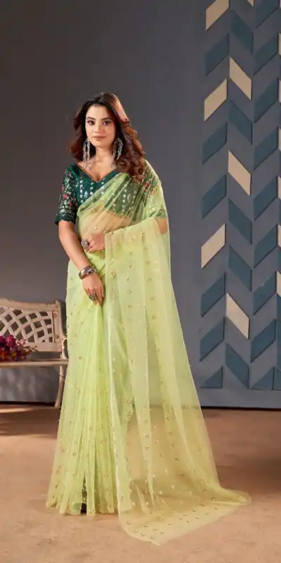 BT 1158 Green Color Heavy Butterfly Net Embroidery Saree Casual, Party Wear, Traditional Wear, Wedding Wear, Expected Delivery 4-6 Working Days@1699 | Sarees, Bollywood Sarees, Creative Sarees, Designer Sarees, Ethnic Saree, Modern Digital sarees, Party Wear Sarees