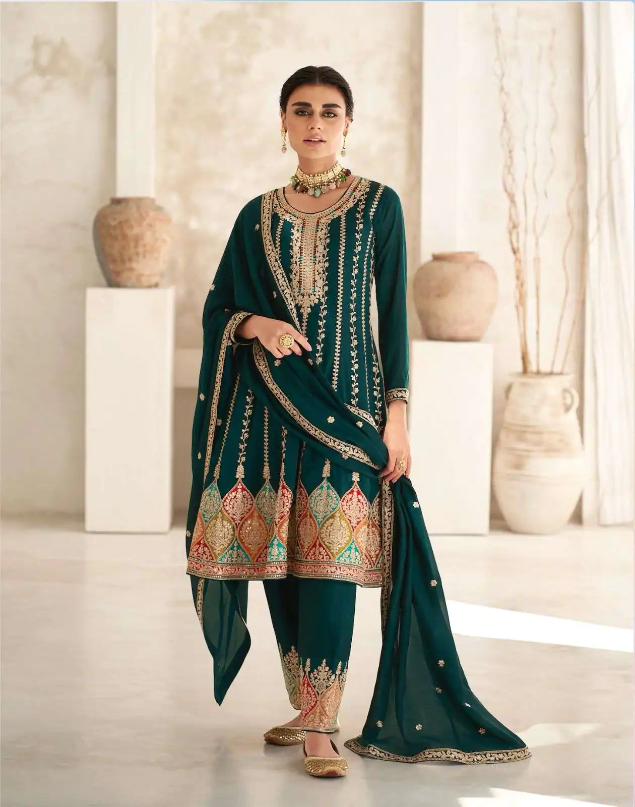  DS 9776 Green  Color Premium Silk Embroidery Work Sharara Suit Wedding, Party, Festive, Events Etc. Expected Delivery 4-6 Working Days @2799 | Salwar suit, Designer Suits, Casual Suits, Creative suits, Palazzo Suits, Party Wear Suits, Straight Suits