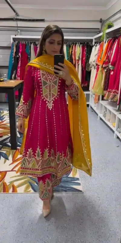  DC G50 Pink Color Roman Silk Embroidery Sequins Gown Casual, Wedding, Party, Festive, Events Etc. Expected Delivery 4-6 Working Days @2549/- | Gowns, Bollywood Gowns, Creative Gowns, Designer Gowns, Embroidered Gowns, Party Wear Gowns