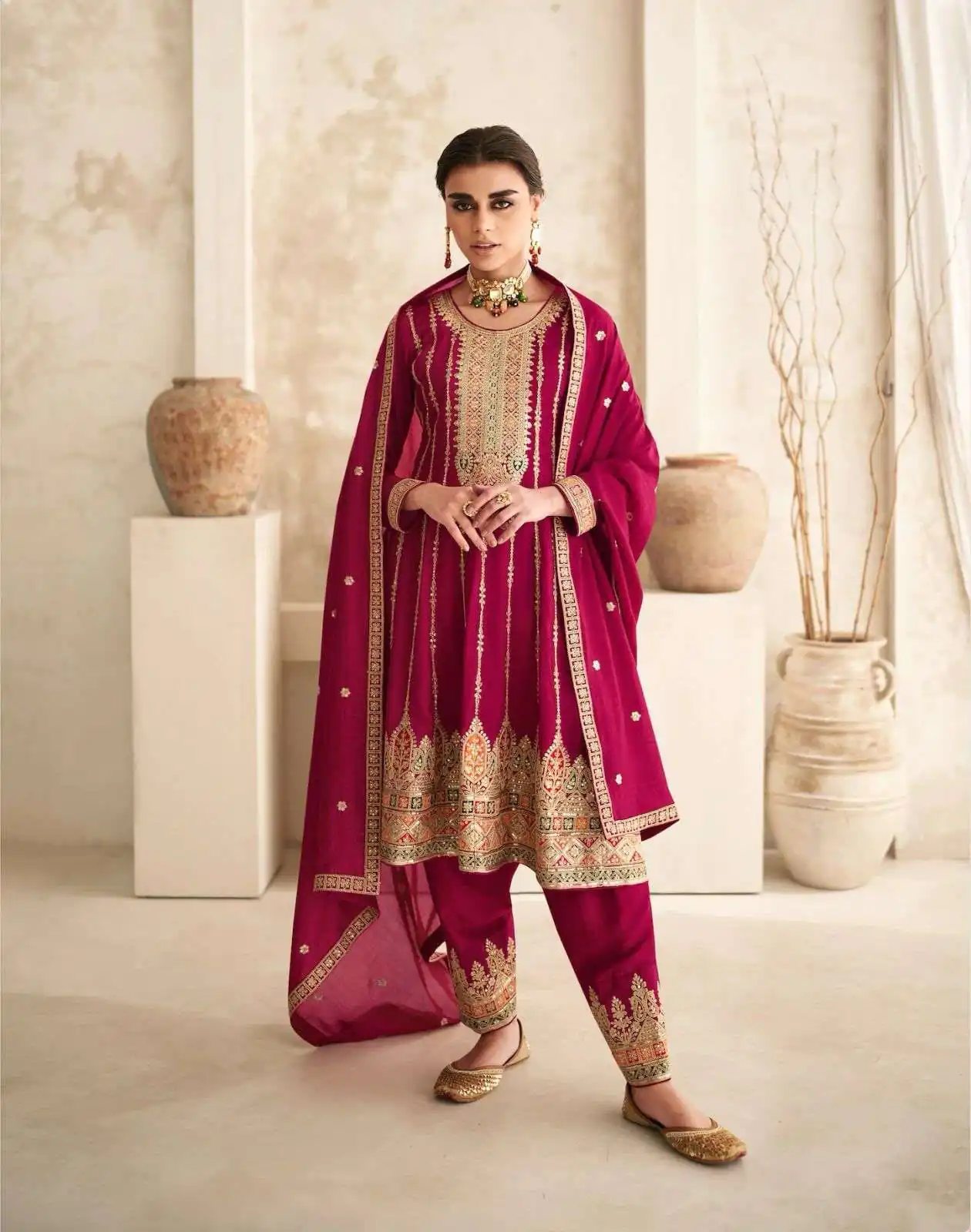 Ds 9774 Red Color Premium Silk Embroidery Work Sharara Suit Wedding, Party, Festive, Events Etc. Expected Delivery 4-6 Working Days @2799 | Salwar suit, Designer Suits, Casual Suits, Creative suits, Palazzo Suits, Party Wear Suits, Straight Suits
