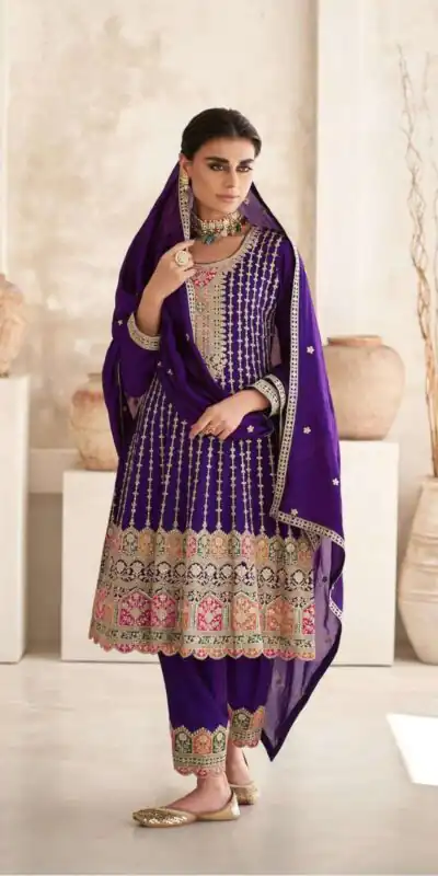 DS 9775 Violet  Color Premium Silk Embroidery Work Sharara Suit Wedding, Party, Festive, Events Etc. Expected Delivery 4-6 Working Days @2799 | Salwar suit, Designer Suits, Casual Suits, Creative suits, Palazzo Suits, Party Wear Suits, Straight Suits