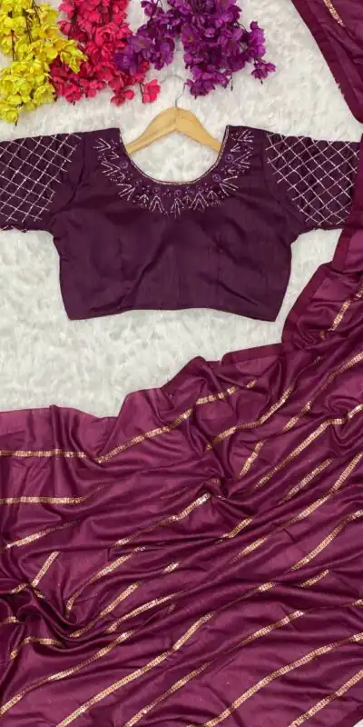 AC Purple LABEL Color Vichitra Fabric And Sequence Work Saree Casual, Wedding, Festive, Events Expected Delivery 4-6 Working Days @1849 /- | Sarees, Bollywood Sarees, Creative Sarees, Designer Sarees, Embroidered Sarees, Ethnic Saree, Modern Digital sarees, Party Wear Sarees